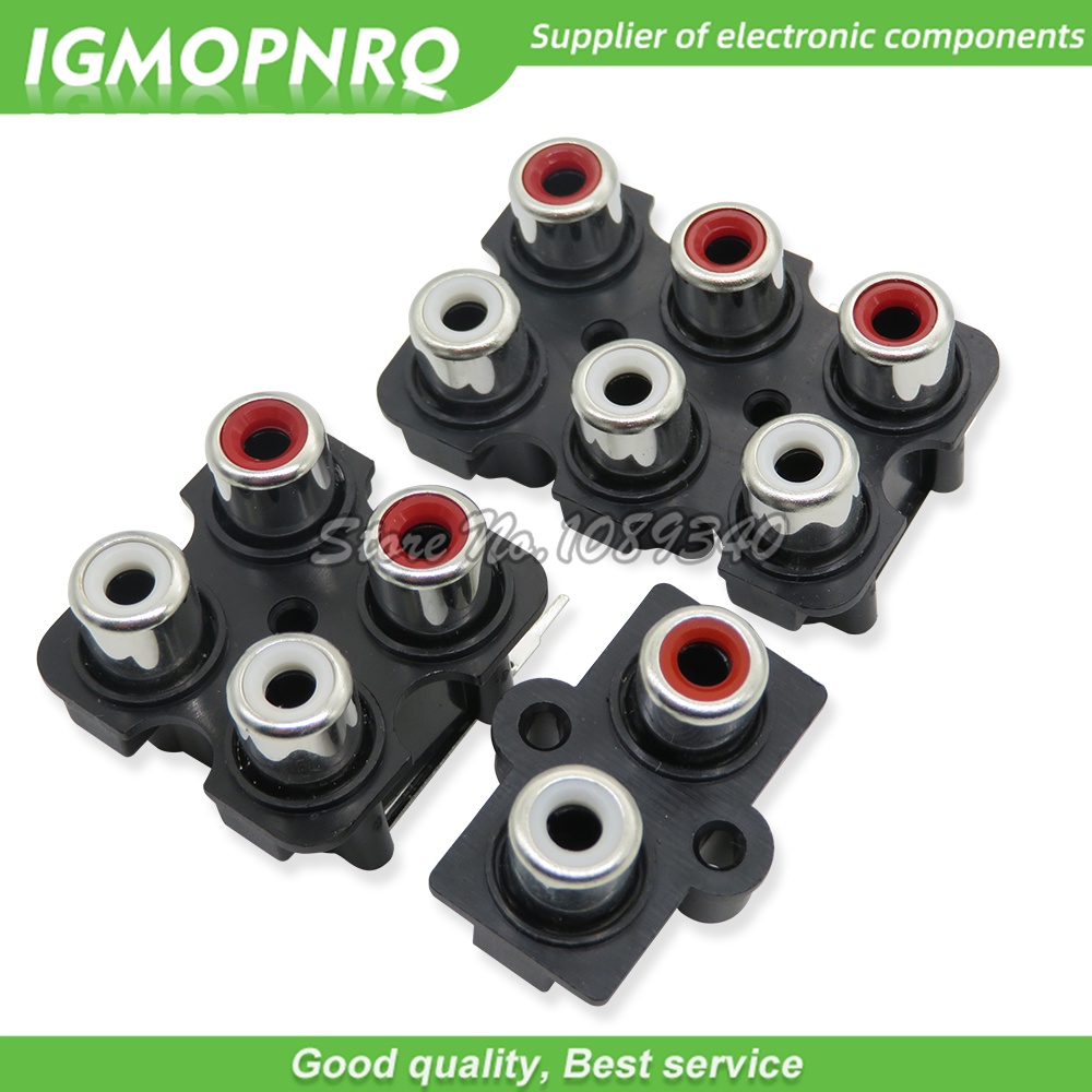 5PCS/lot 2/4/6 hole RCA Female Stereo audio Jack AV Audio input socket ...