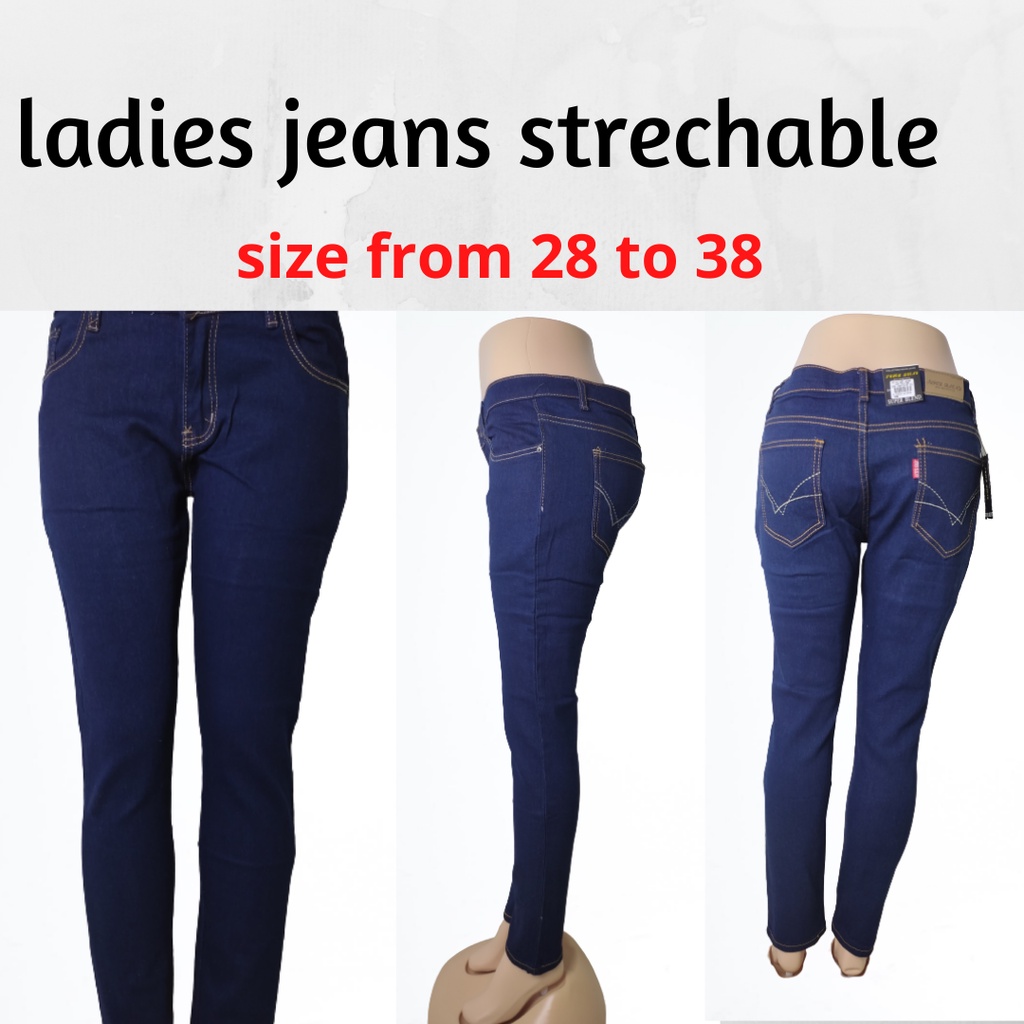 jeans perempuan LADIES SLIM FIT JEANS READY STOCK PLUS SIZE