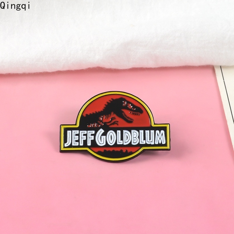 Jurassic World Enamel Pins Jeff Goldblum Dinosaur Badges Brooch Lapel