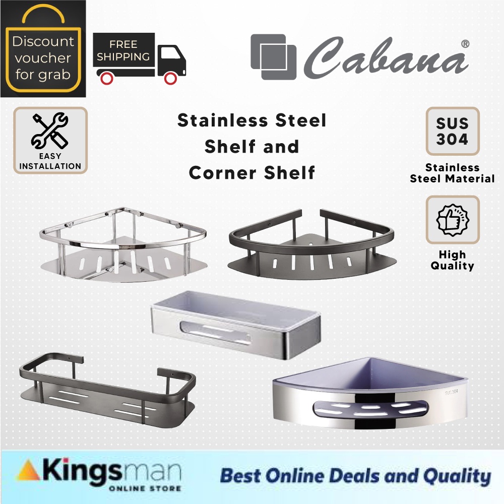 [Kingsman] Cabana Bathroom Shelf Stainless Steel 304 Toilet Rack Bilik ...