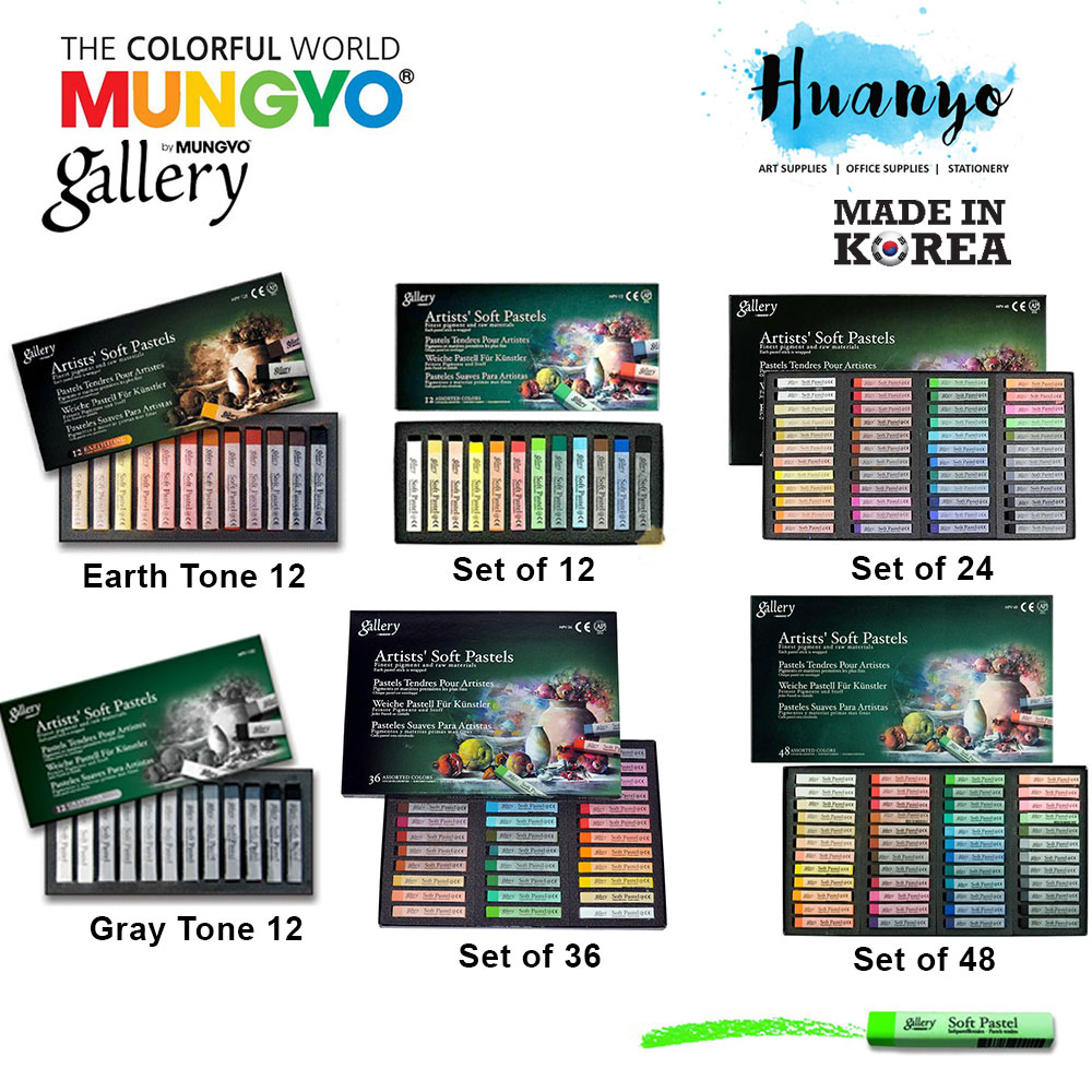 Mungyo Gallery Artist Grade Soft Pastel (Pastels Set of 12, 24, 36
