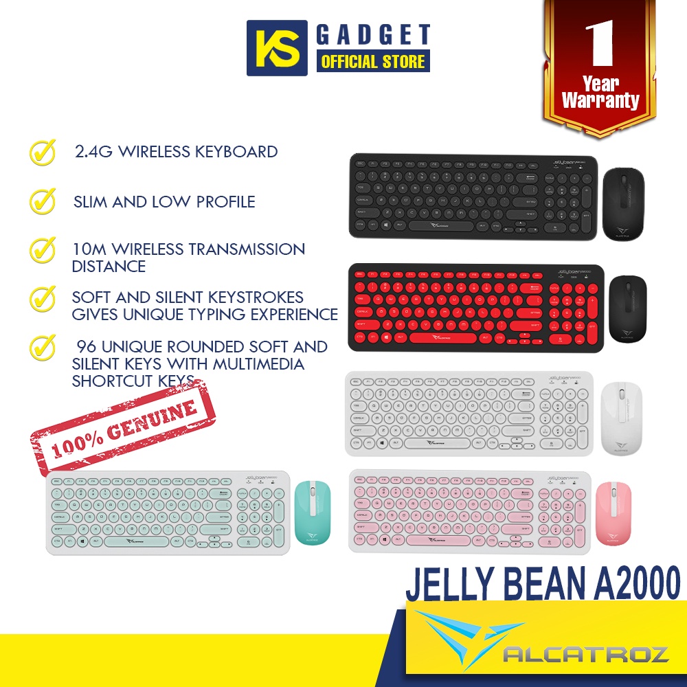 Alcatroz Jellybean A2000 Wireless Keyboard & Mouse Set Jellybean A200