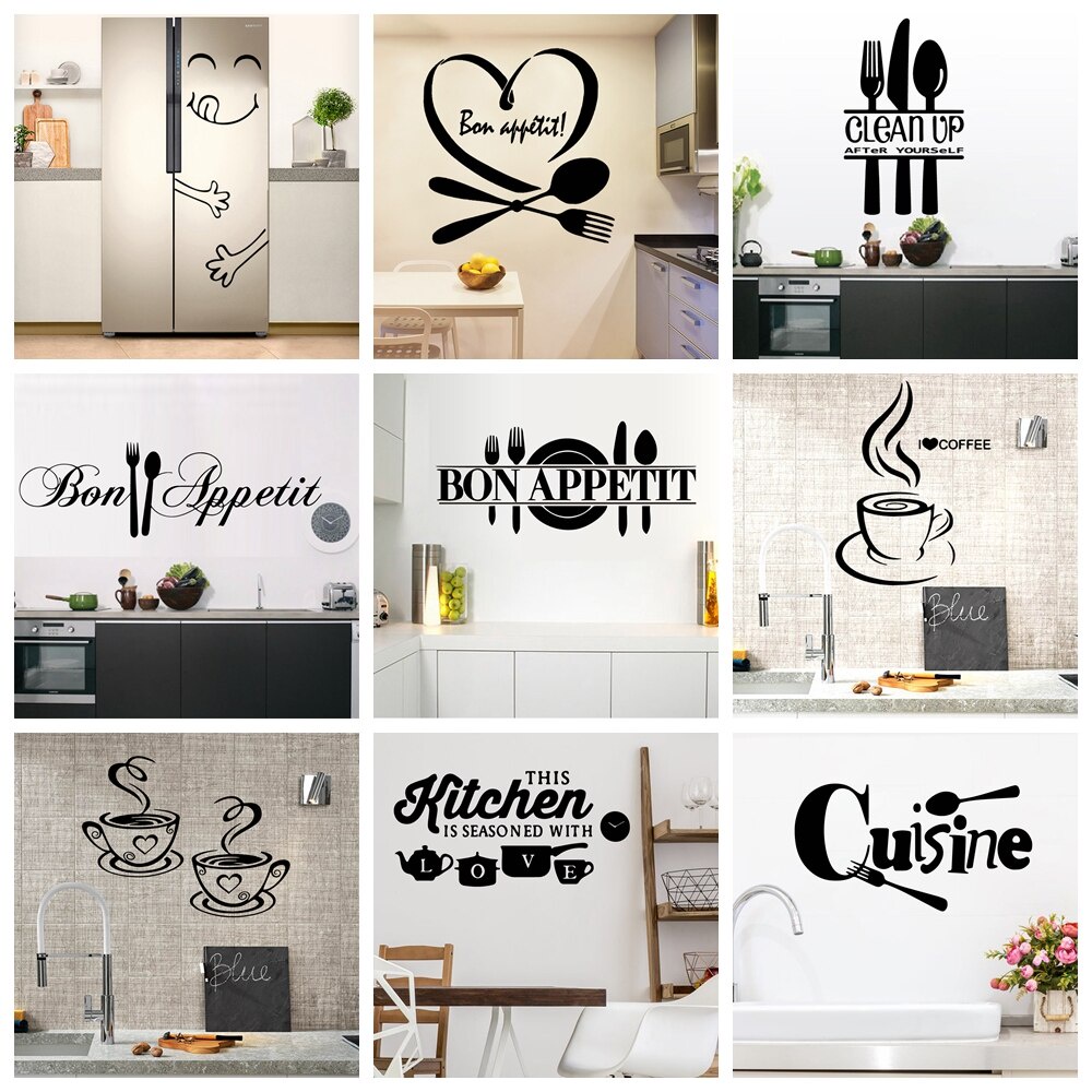 13 Styles Large Kitchen Wall Sticker Home Decor Decals Vinyl Stickers ...