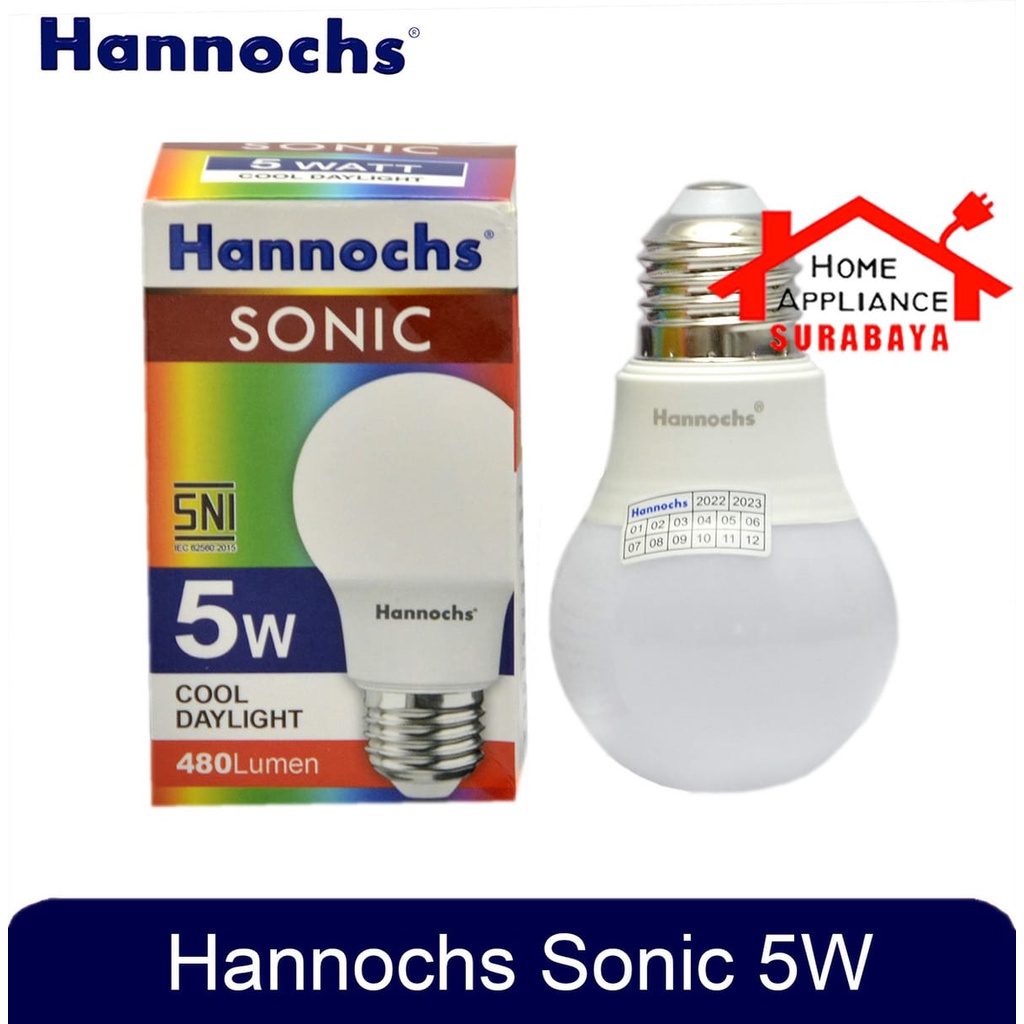 CAHAYA PUTIH Hannochs Sonic LED Bulb 5W 5 Watt White Light 6500K - Cool ...