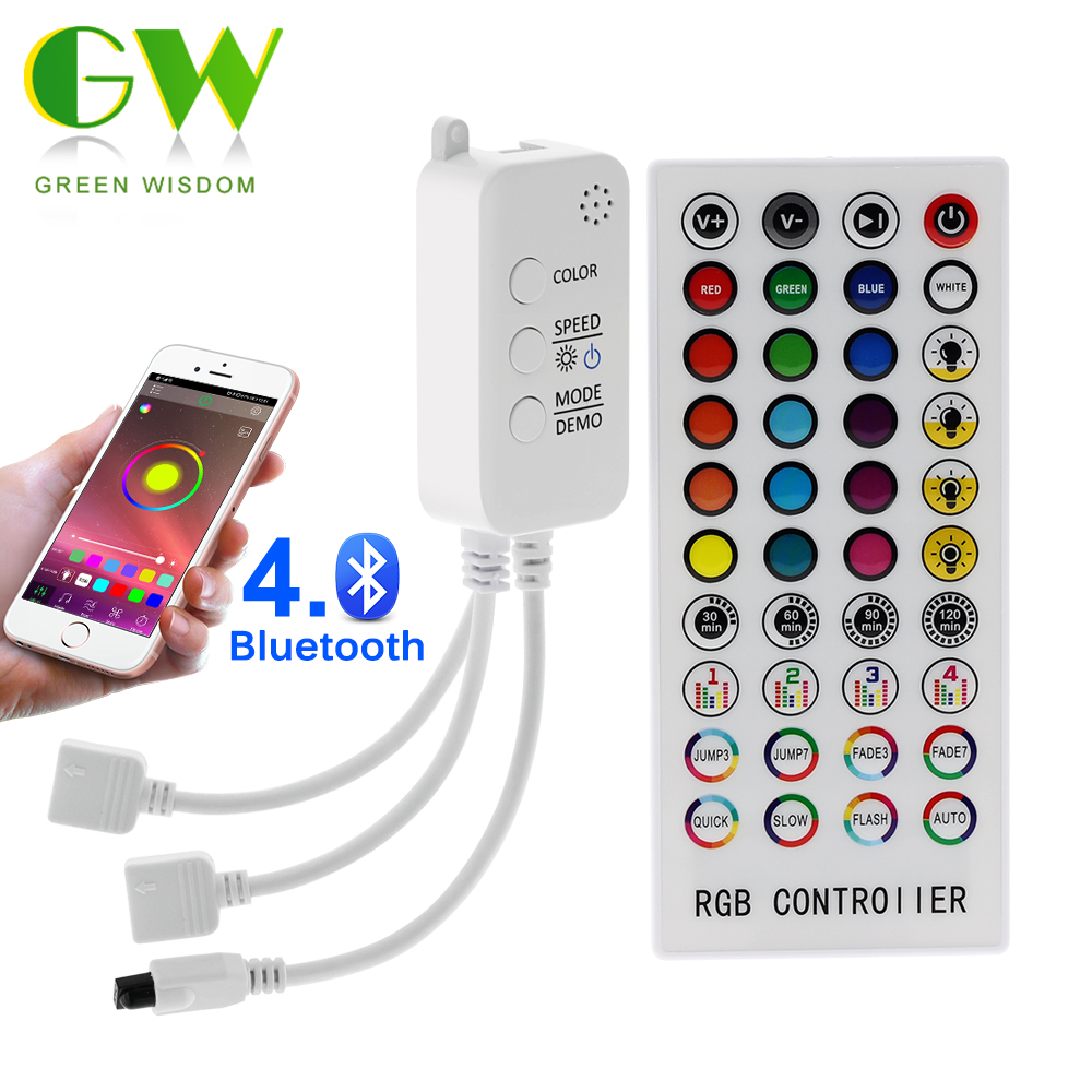 DC12V RGB LED Controller Music Bluetooth Controller with Timer Mode 40 ...
