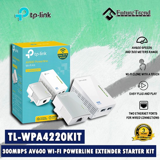 TP-Link AV600 Powerline WiFi Extender (TL-WPA4220 KIT) | Shopee Malaysia
