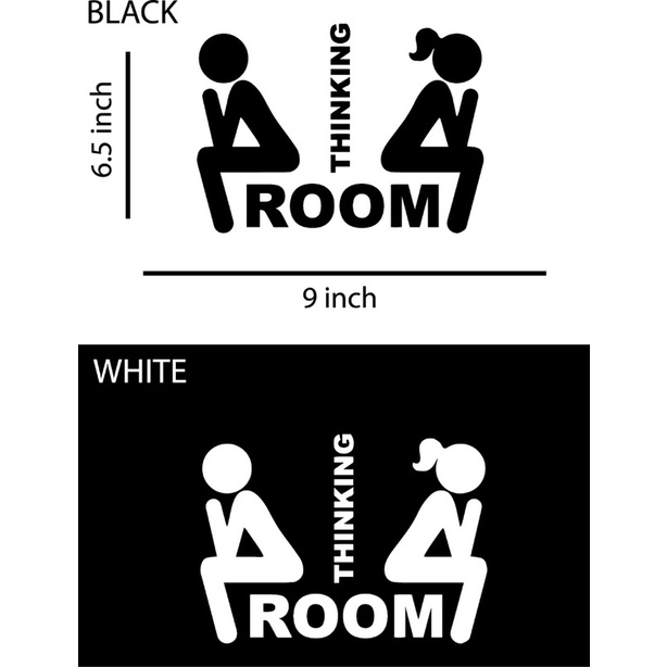 Thinking Room STICKER RESTROOM DOOR STICKER TOILET DOOR STICKER WALL
