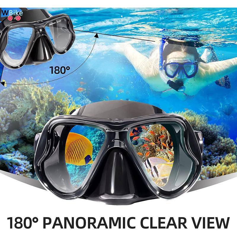 Snorkeling Scuba Diving Goggles HD Tempered Glass Diving Mask Antifog