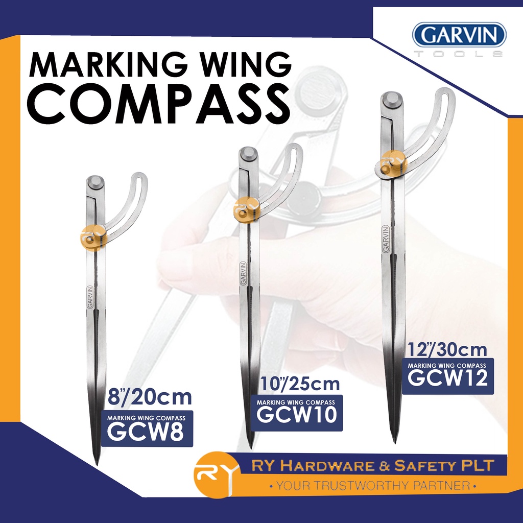 GARVIN | MARKING WING COMPASS CIRCLE STEEL DIVIDER | PEMBAHAGI DAN ...