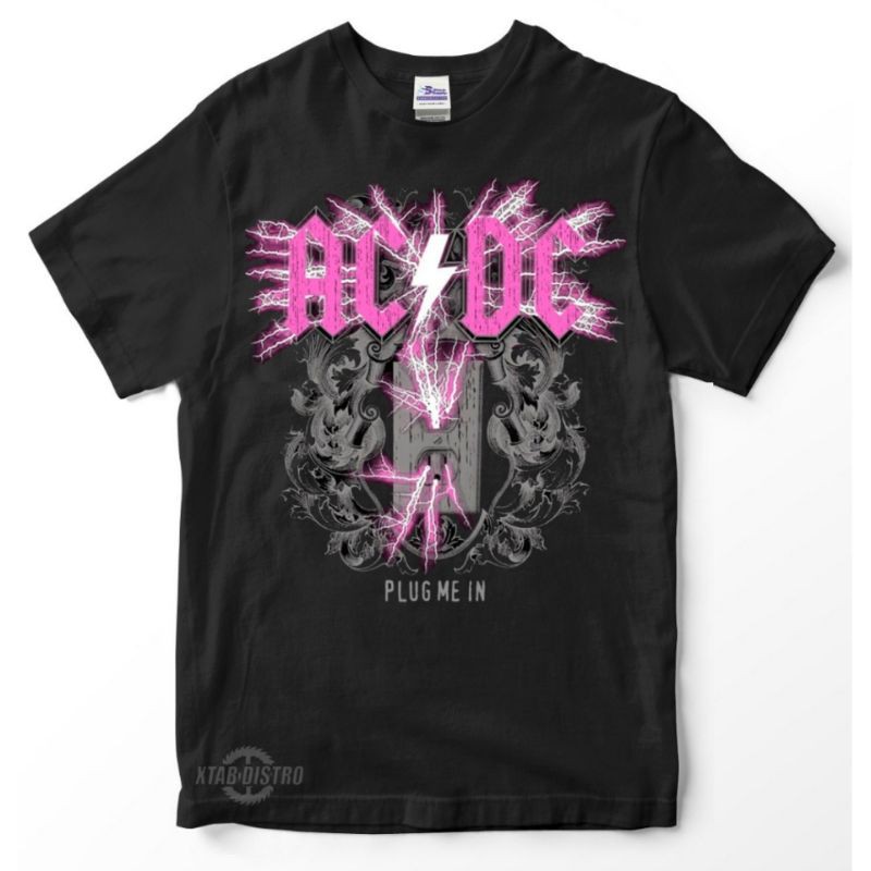 T-shirt / Premium Tshirt ACDC pink logo / ACDC - Plug me in / women's ...