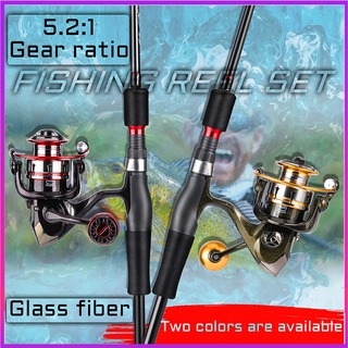 🔥Malaysia Fishing Reel Rod Set 1.8-2.1m Spinning Fishing Rod 1000-4000  Model 5.2:1 Gear Ratio Spinning Fishing Reel Set