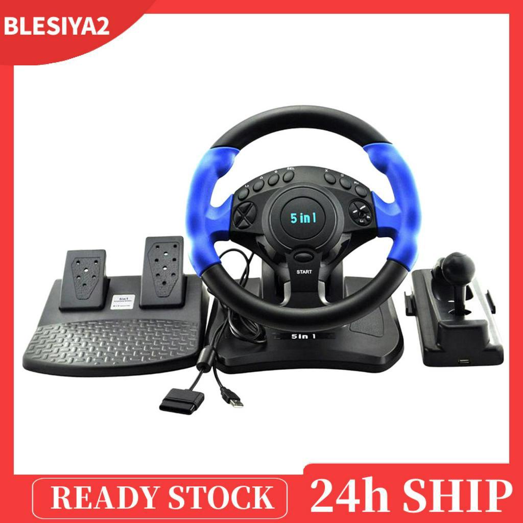 [blesiyaedMY] Racing Game Steering Wheel Pedal Driving Simulator for