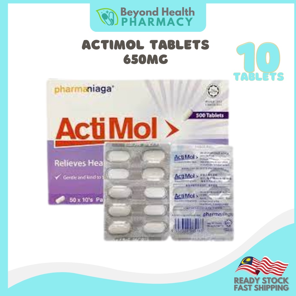 PHARMANIAGA ACTIMOL PARACETAMOL 650MG 10TABS / STRIPS | Shopee Malaysia