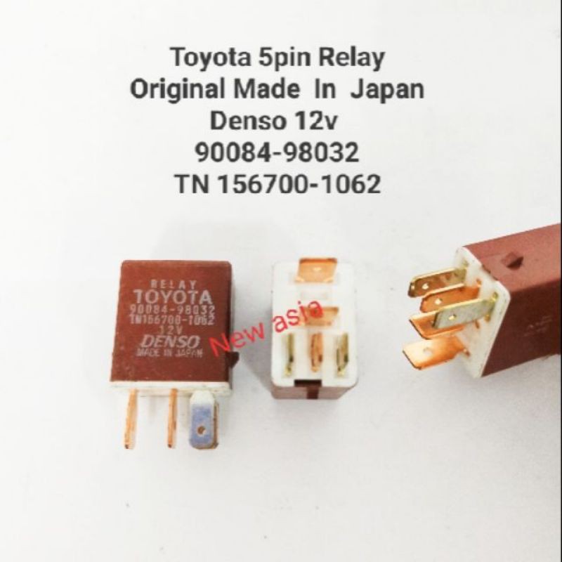 100 ORIGINAL TOYOTA Denso 5pin Relay,Aircond/Fan Relay 9008498032/TN156001062 12V (Made in