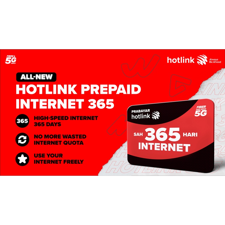 HOTLINK PREPAID SIMPACK 5G 365 DAYS-1YEAR VALIDITY | Shopee Malaysia