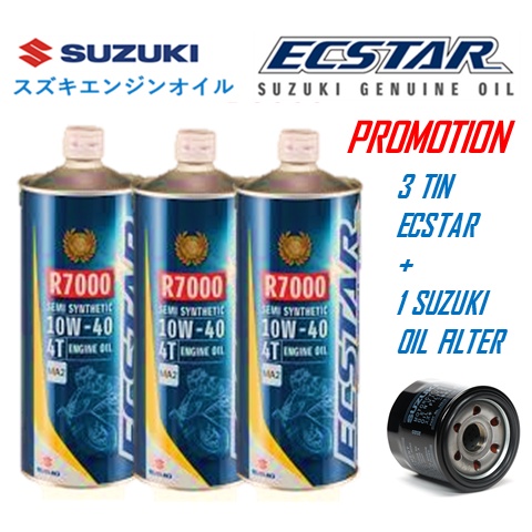 SUZUKI ECSTAR ENGINE OIL JAPAN 10W-40 4T R7000 SEMI SYNTHETIC JAPAN ...