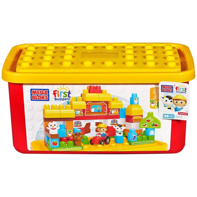 ORIGINAL MEGA BLOKS FIRST BUILDER 95PCS FARM CONTAINER PLAYSET 6626A Shopee Malaysia