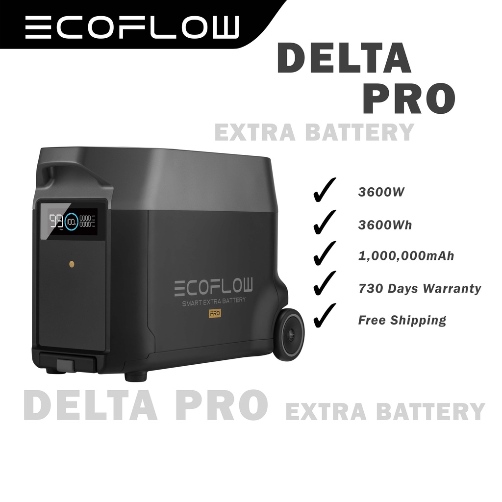 thumbnail image 2 of EcoFlow DELTA Pro 3600Wh Portable Power Station – Open Box, 1-Year Warranty, Solar/AC/DC 2 of 6
