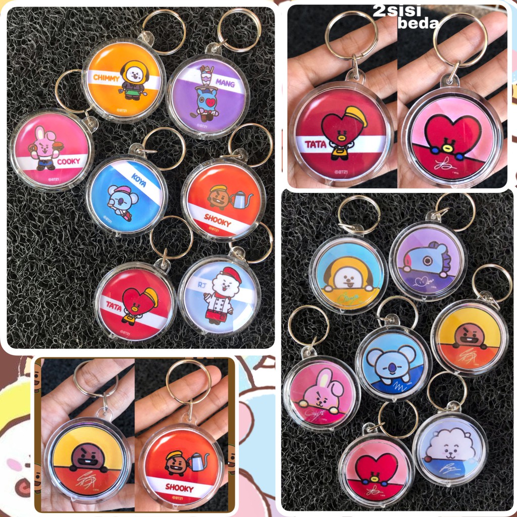 GANTUNGAN Acrylic BT21 Keychain Tata Koya Chooky Chimmy Mang Shooky RJ ...