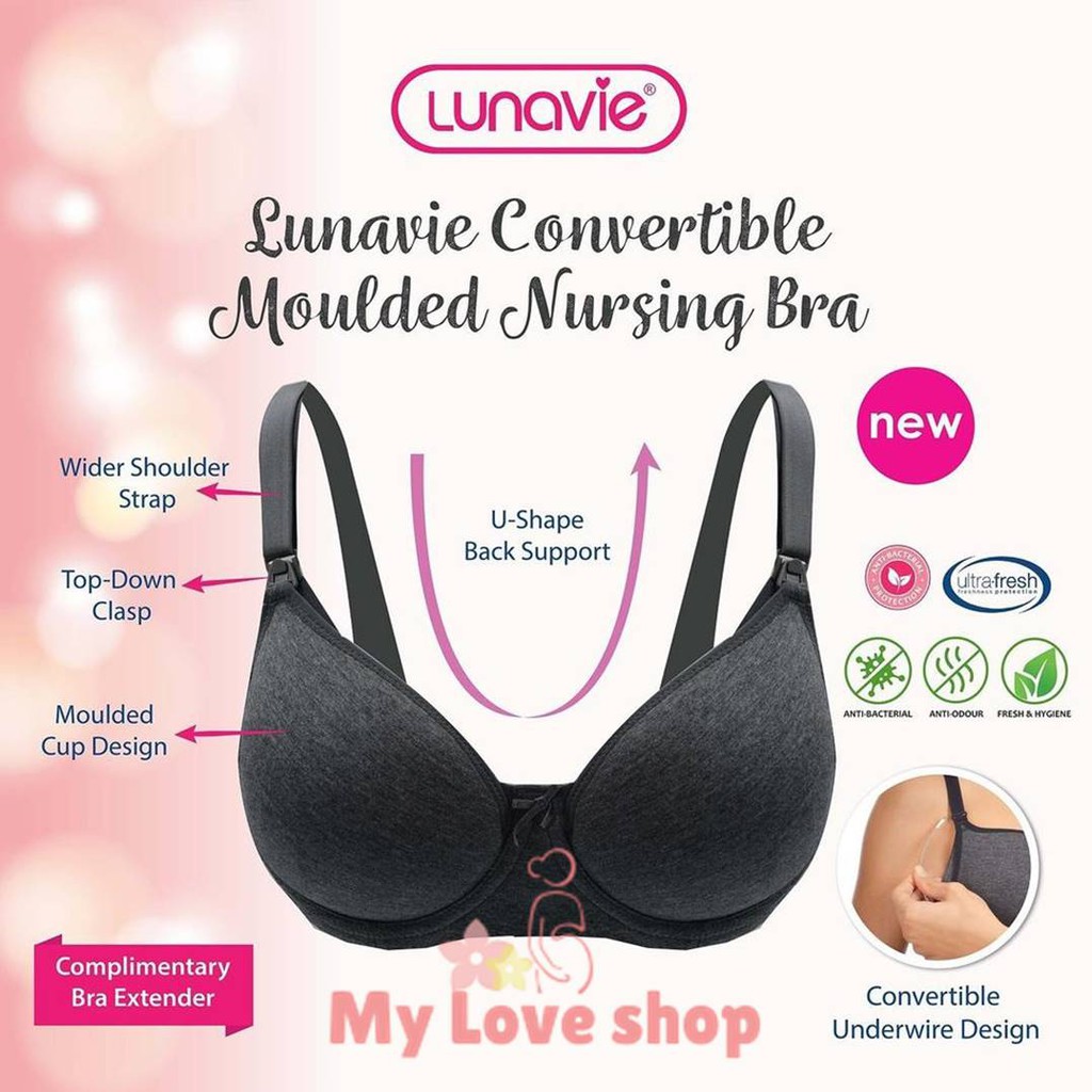 Lunavie Convertible Moulded Nursing Bra / Breastfeeding / Pregnancy
