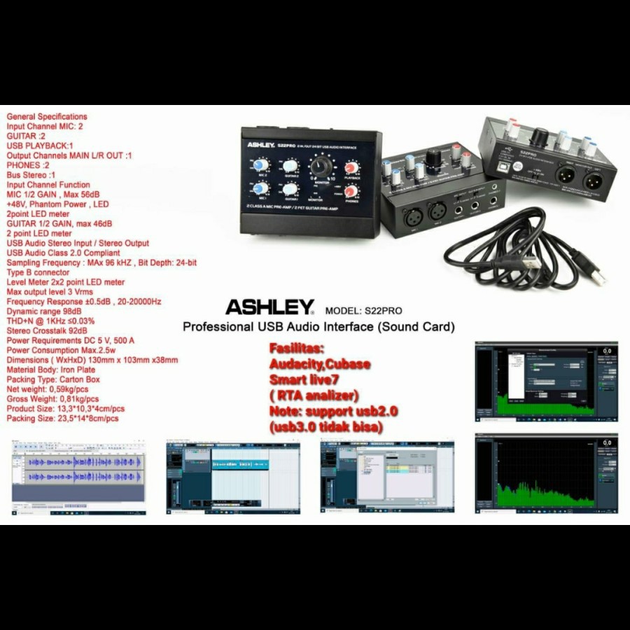 Soundcard Ashley S22pro Original Warranty Shopee Malaysia