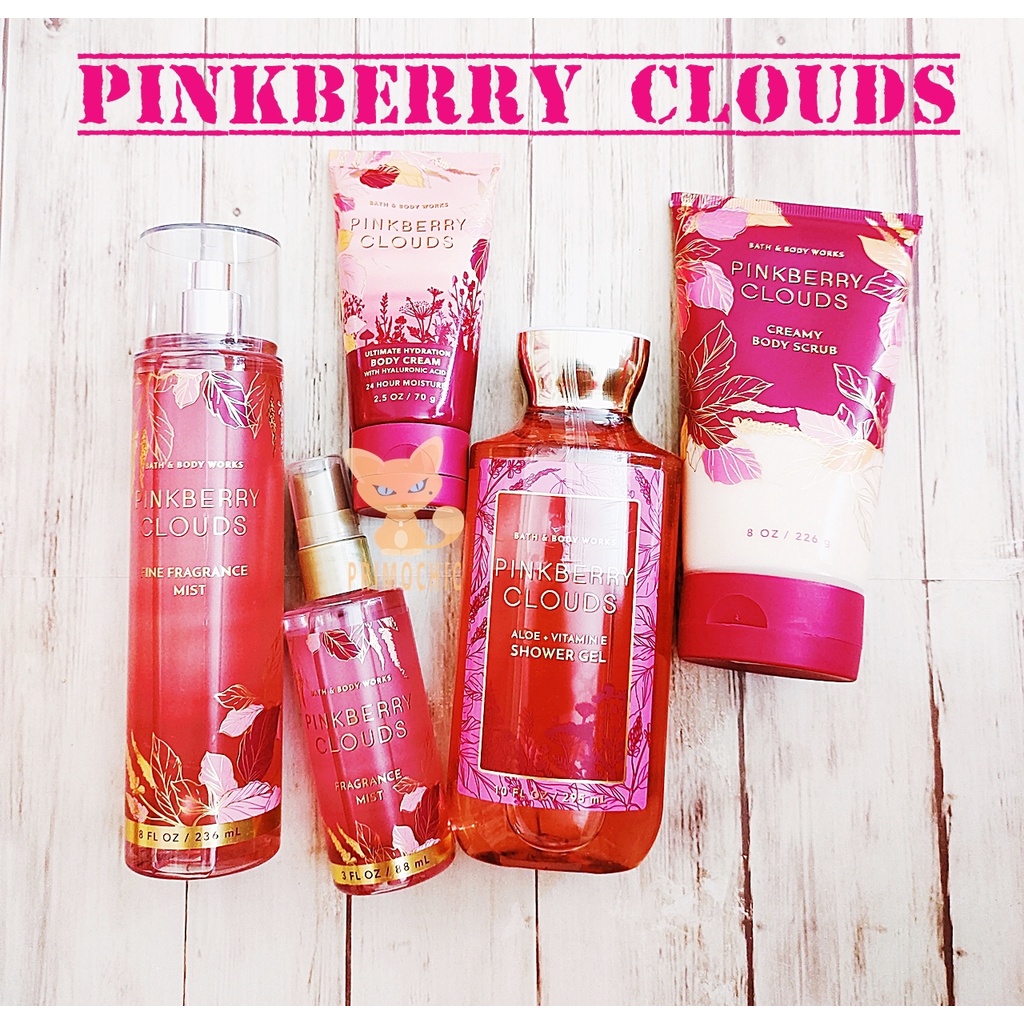 Pinkberry Clouds Bath & Body Works Fragrance Mist Shower Gel Body Scrub