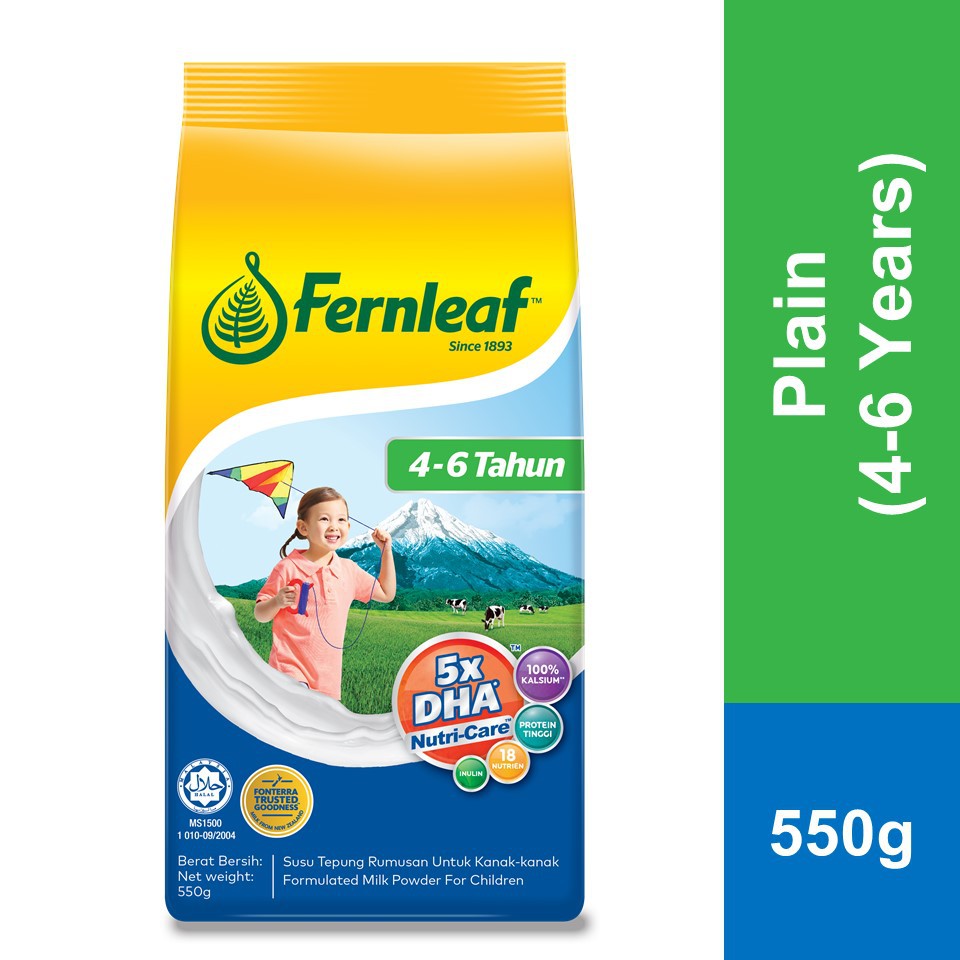 Fernleaf Milk Powder for Children 4 6 years Plain (550g) Shopee