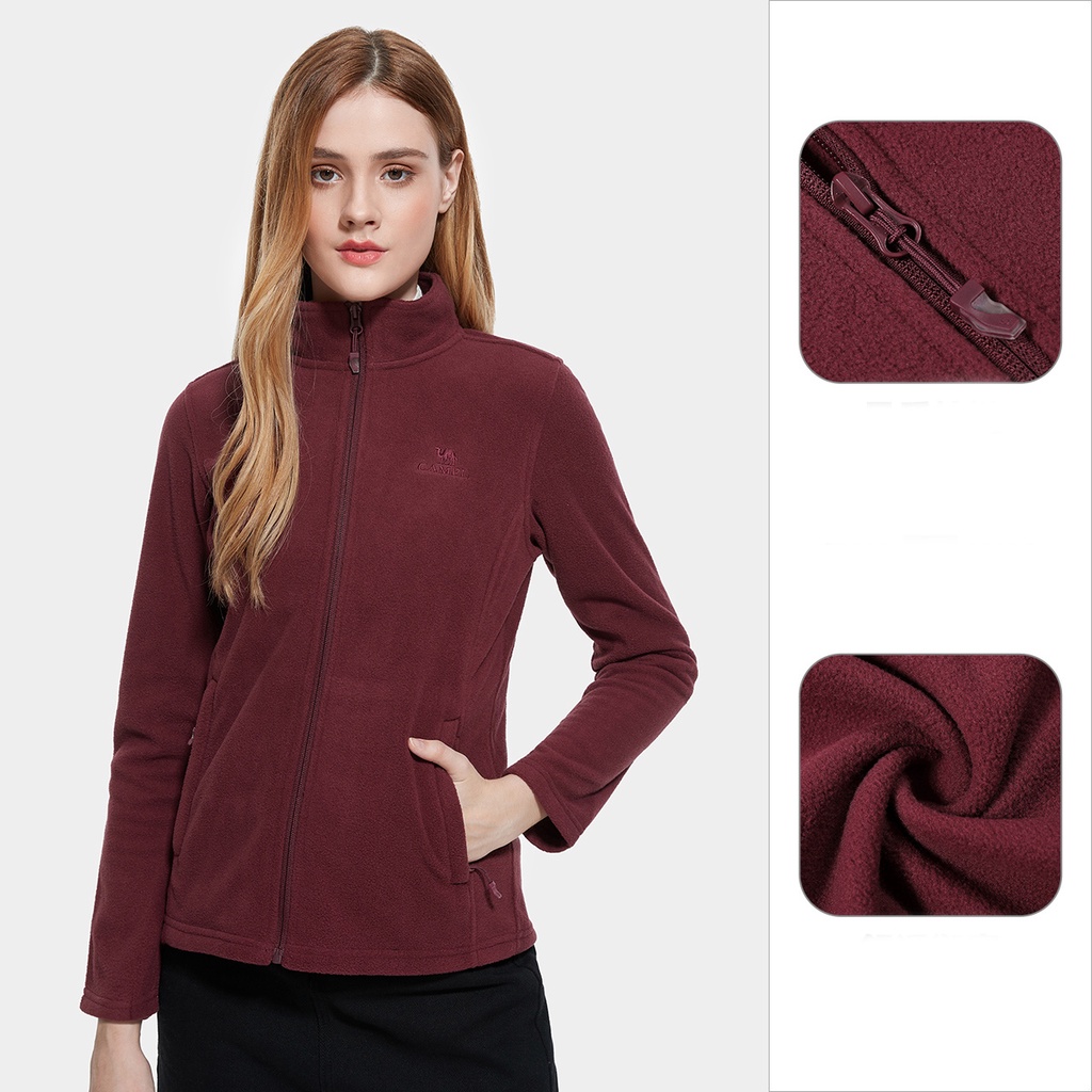 CAMEL women's outdoor fleece jacket casual fleece warm doublesided top