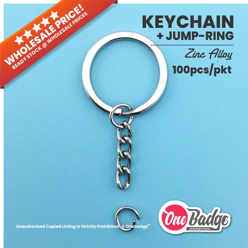 Keychain Material with Jump Ring (100pcs/pkt) Keyring with Long Chain