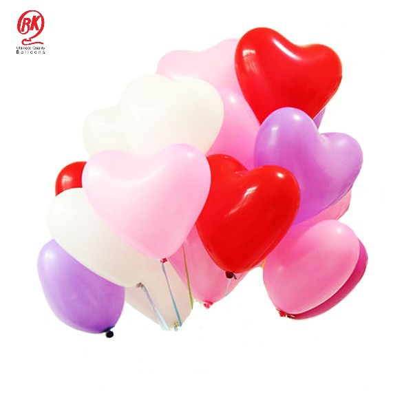 100 Pc Bk Brand Hi Quality 12 Inch Heart Shape Latex Balloons Perfect Round And Beautiful 6760