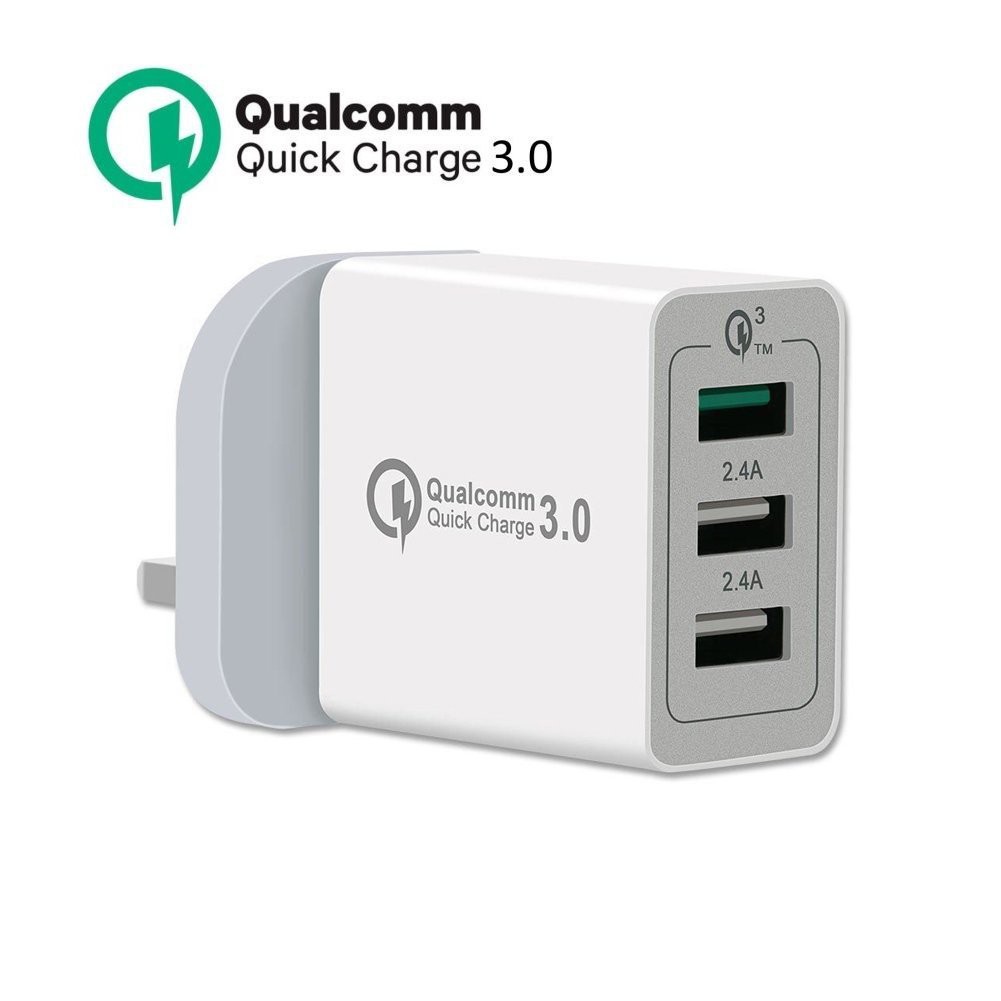 Qualcomm Quick Charge 3.0 Wall Charger,3 Port USB Fast Charging Portable  Adapter