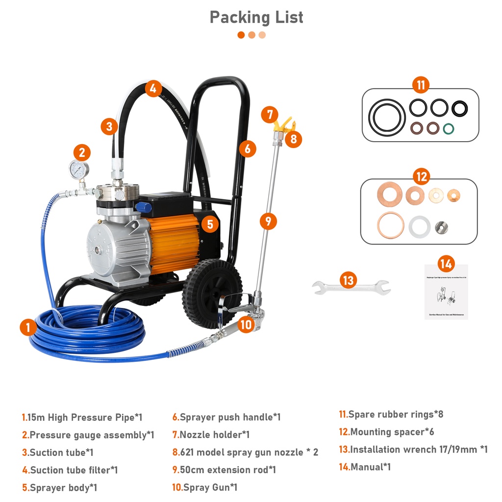 SUKINBO 3800W High Pressure Airless Paint Sprayer Airless Paint Sprayer