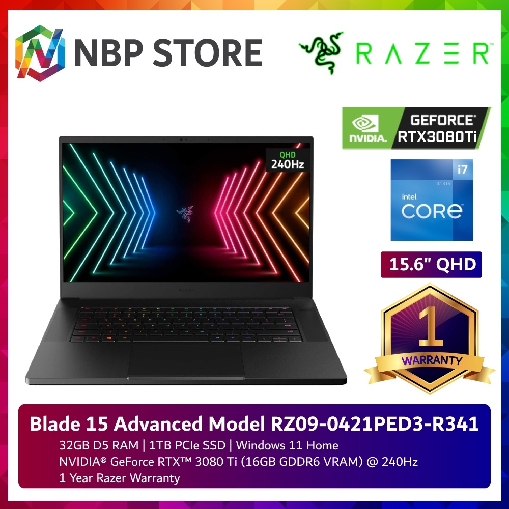 Razer Blade 15 Advanced Model RZ09-0421PED3-R341 15.6'' QHD Laptop ...