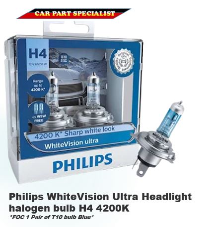 Philips WhiteVision Ultra, New Halogen Car Bulbs