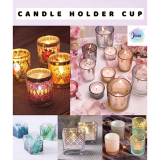 Glass candle holder retro windproof Zen simple candlelight Nordic dinner candle  cover glass tea table decoration