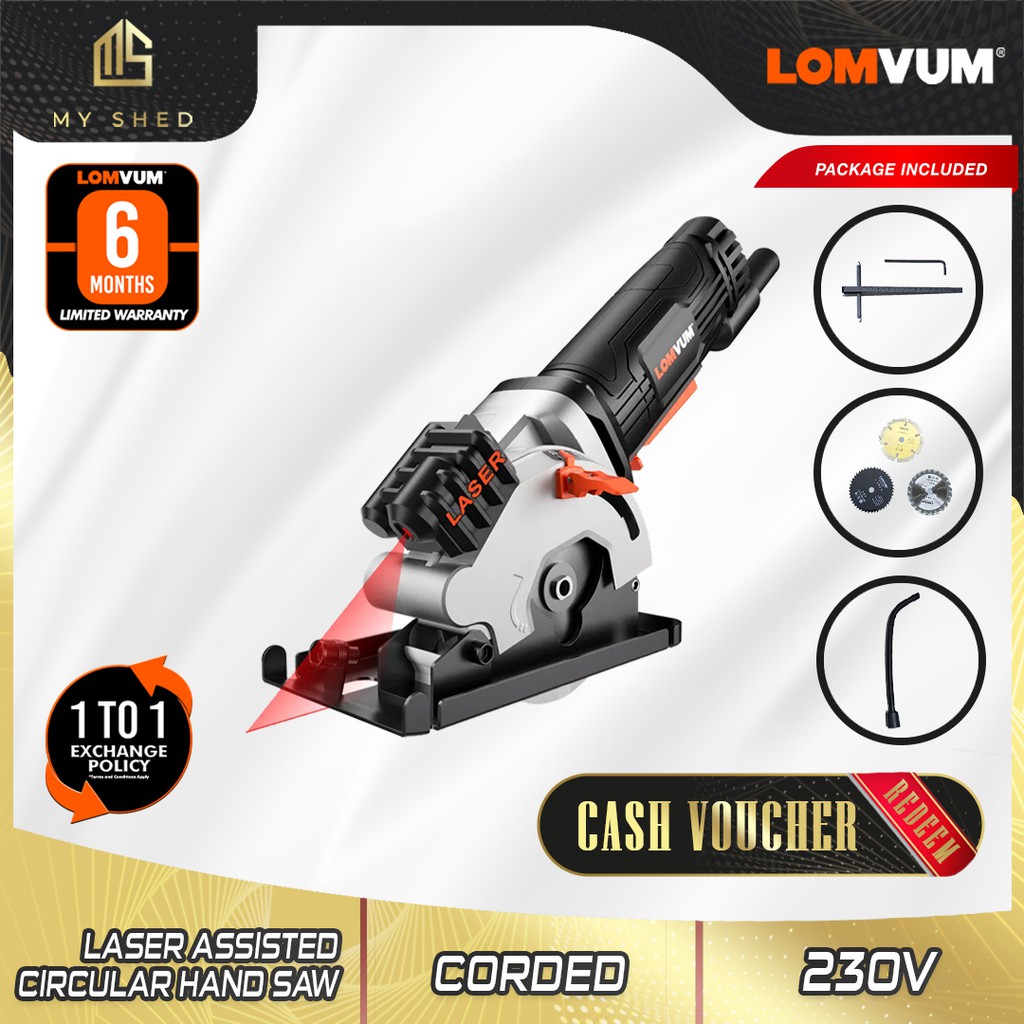 LOMVUM 480W Mini Circular Saw With Laser Electric Saw Sawing Machine Shopee Malaysia