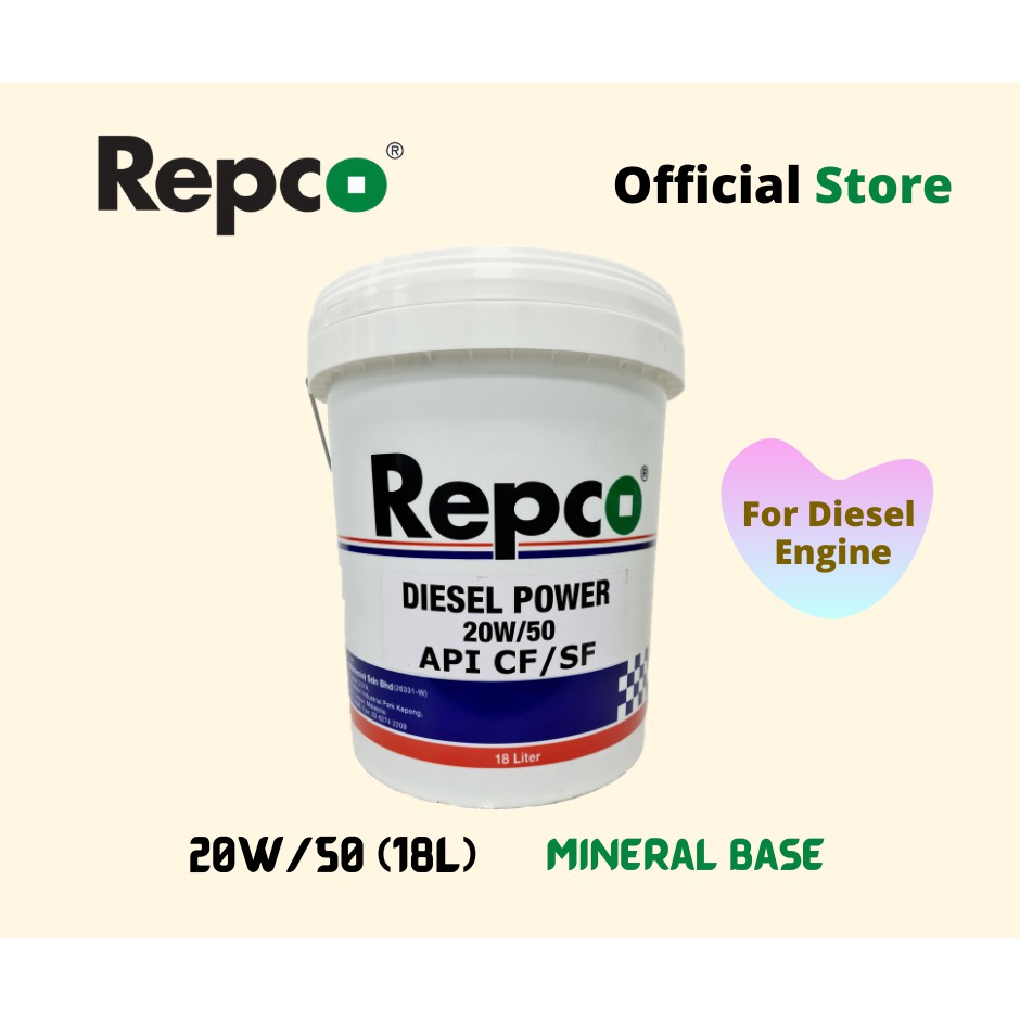 Repco Diesel Power 20W/50 API CF4 Diesel Engine Oil (18L) Shopee Malaysia