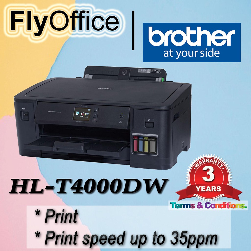 BROTHER HL-T4000DW - A3 Inkjet Printer, Refill Ink Tank Wireless Duplex ...