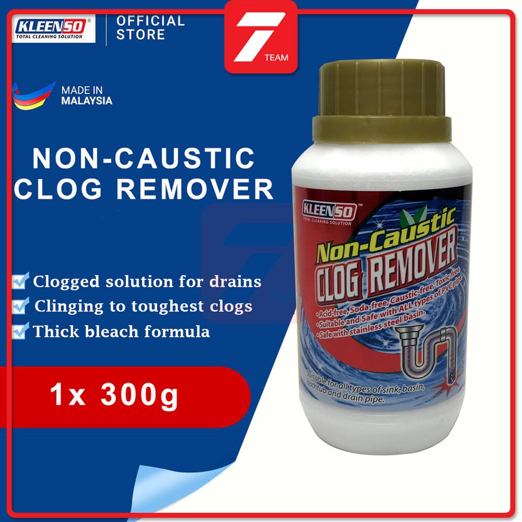 Kleenso Non-Caustic Clog Remover 300gm Toilet Bathroom Drain Clog ...