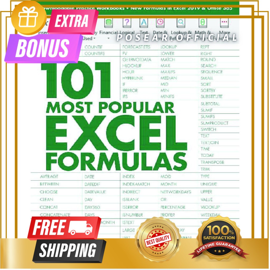 101 Most Popular Excel Formulas (Microsoft Excel ebook) | Shopee Malaysia