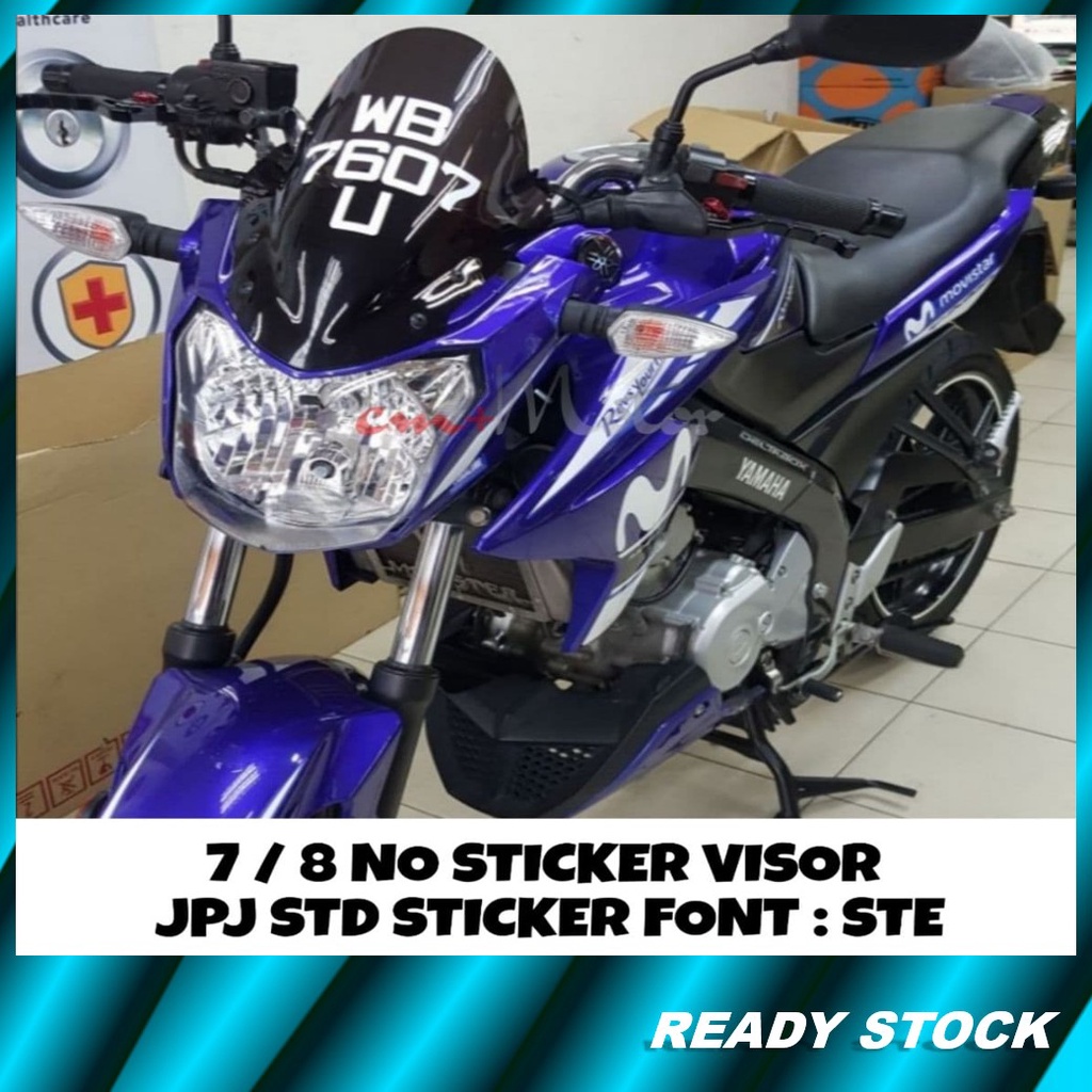 Motor Plat Depan Sticker/Front No Plate Sticker (1 Set=7/8 No Sticker ...