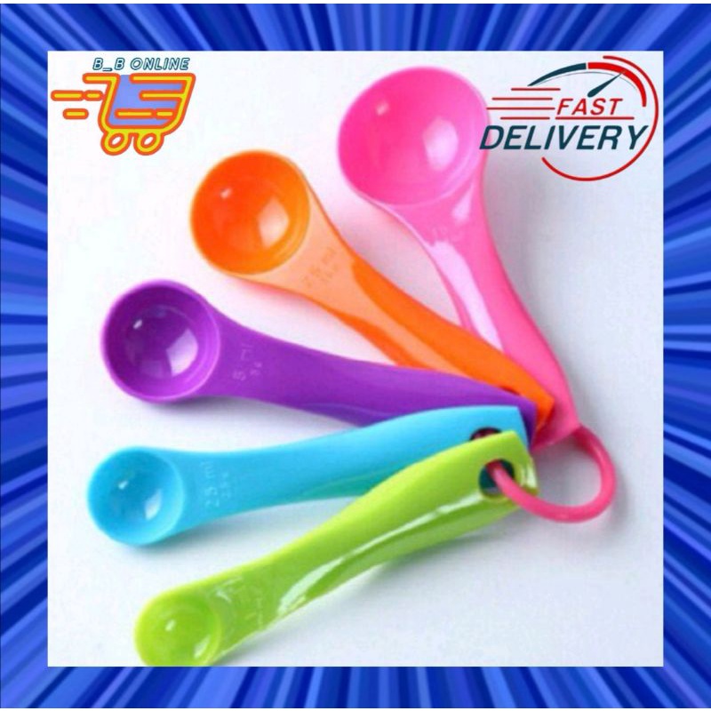 5pcs/set Measuring Spoon Colorful Plastic Measure Spoon (Size 1ML 2.5ML 5ML  7.5ML 15ML)