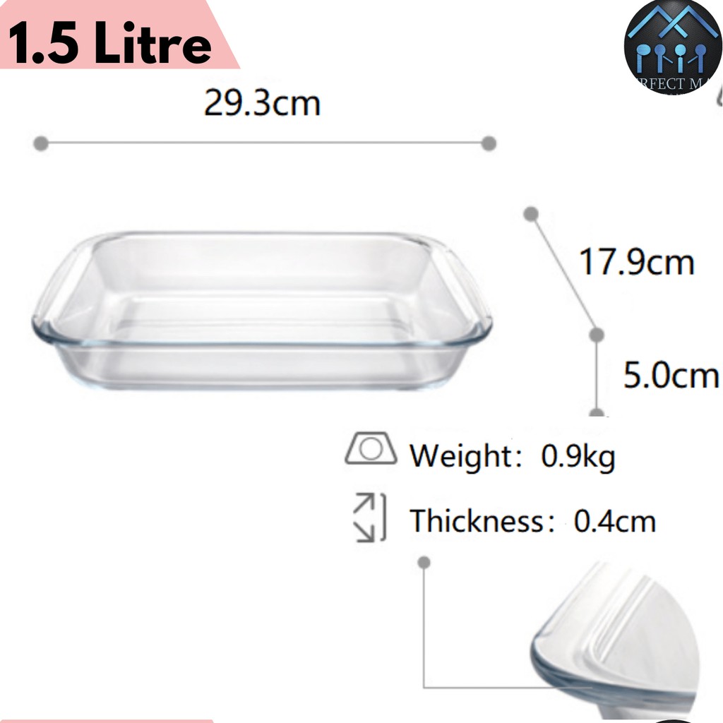 Baking Dish Glass Rectangular Dish Tray Tempered Glass Plate Oven