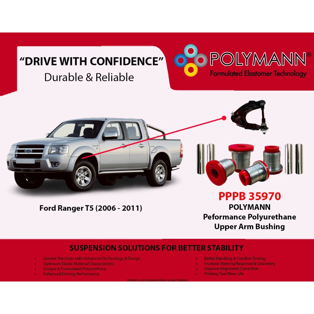 Polymann Ford Ranger T5 ( 2006 - 2011 ) Upper Arm Performance ...