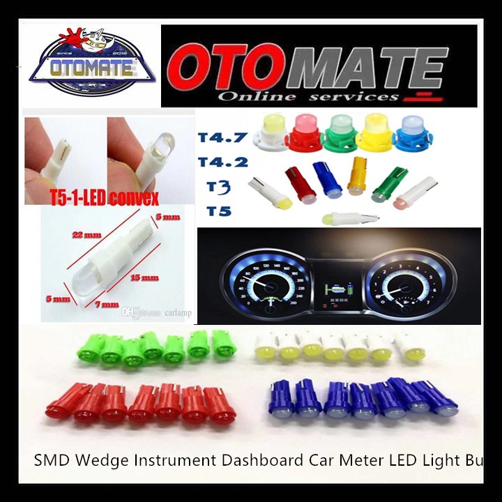 50x 5 Colors Car 5050 1SMD LED B8.4D Indicator Gauge Dashboard Side Li