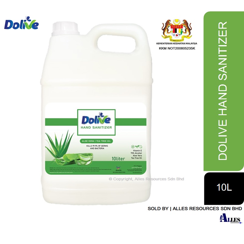 Dolive Hand Sanitizer 10L, 75 Alcohol Based, Hospital Grade, KKM And