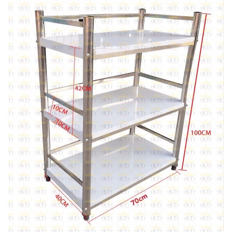 TKTT 3 Tiers Stainless Steel Side Table Rack Multipurpose Kitchen Rack