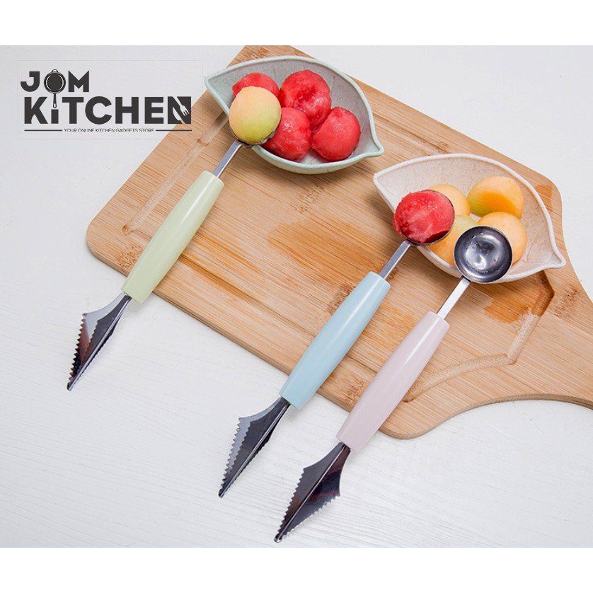 Jom Kitchen Fruit Decoration Carving Stainless Steel Knife Dual Head