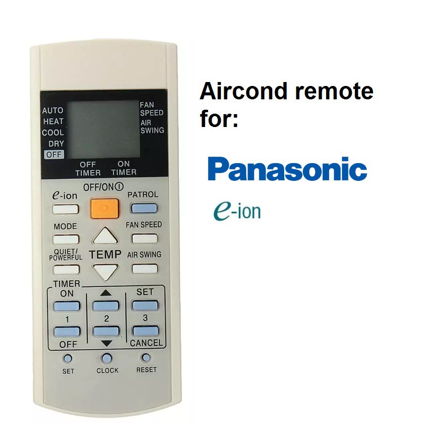 Panasonic AirCond Remote Control e-ion Air Conditioner CS-C12HKH ...