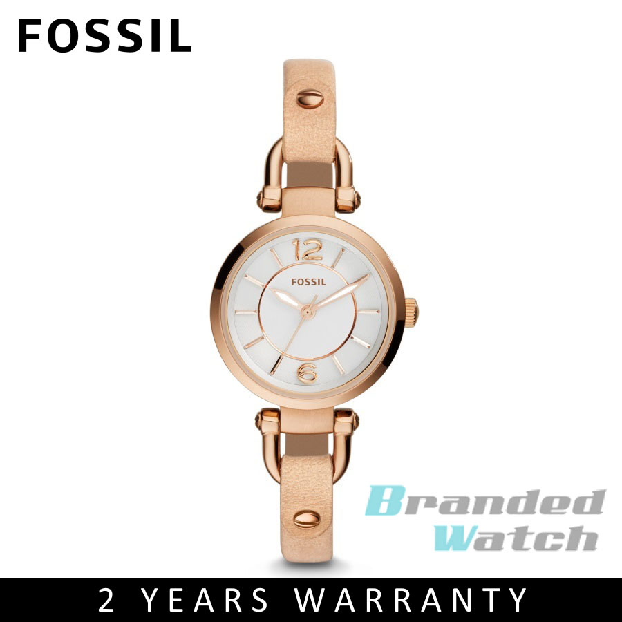 PROMO Fossil ES3745 Women s Georgia Sand Quartz Leather Strap Watch Shopee Malaysia